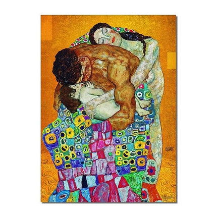 Ethereal Connections: Abstract Classic Gustav Klimt Family Canvas Print 