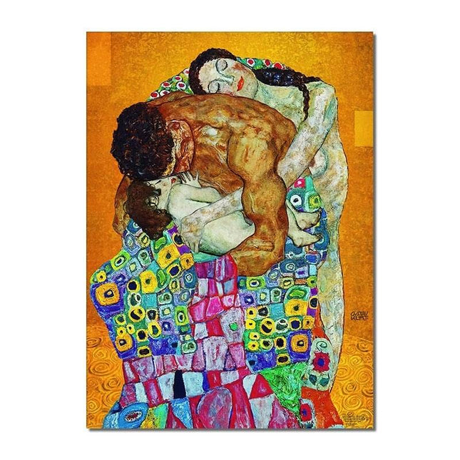 Ethereal Connections: Abstract Classic Gustav Klimt Family Canvas Print 
