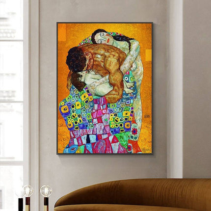 Ethereal Connections: Abstract Classic Gustav Klimt Family Canvas Print 