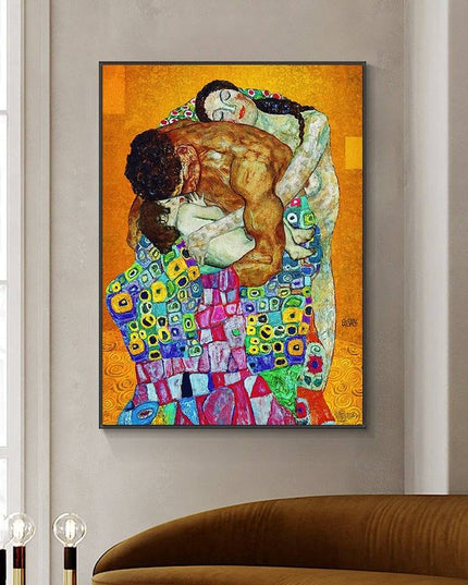 Ethereal Connections: Abstract Classic Gustav Klimt Family Canvas Print 