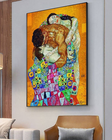 Ethereal Connections: Abstract Classic Gustav Klimt Family Canvas Print 