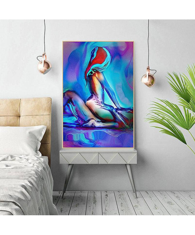 Ethereal Embrace: Abstract Couple Love Canvas Print Wall Poster