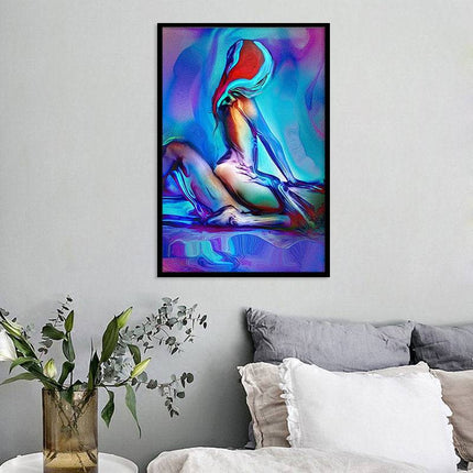 Ethereal Embrace: Abstract Couple Love Canvas Print Wall Poster