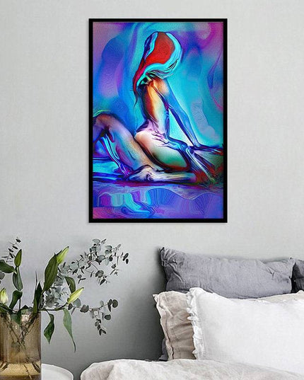 Ethereal Embrace: Abstract Couple Love Canvas Print Wall Poster
