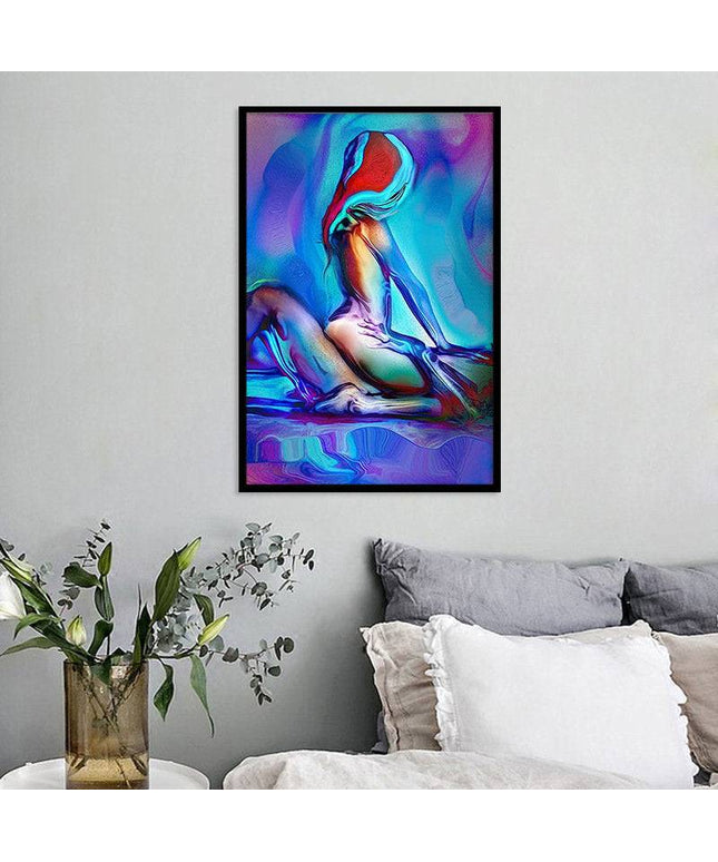 Ethereal Embrace: Abstract Couple Love Canvas Print Wall Poster