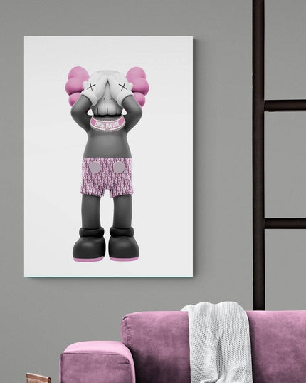 Fashion Frenzy - Dior x Kaws Art Canvas Print Poster Wall Poster