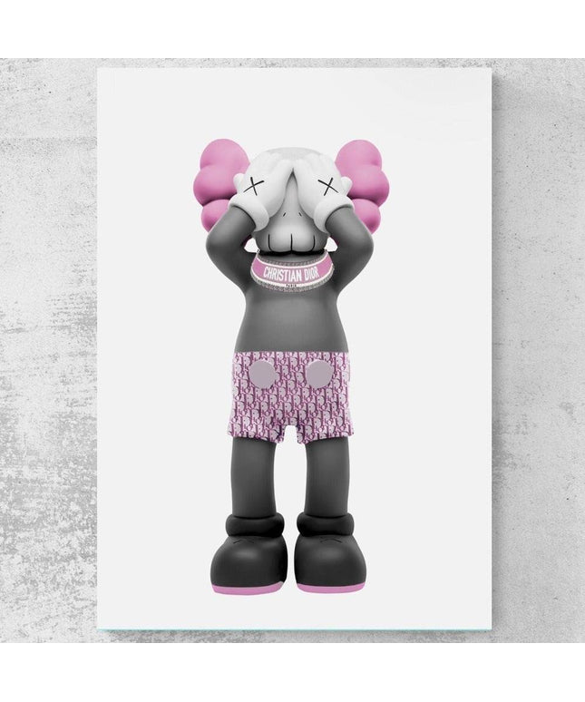 Fashion Frenzy - Dior x Kaws Art Canvas Print Poster Wall Poster