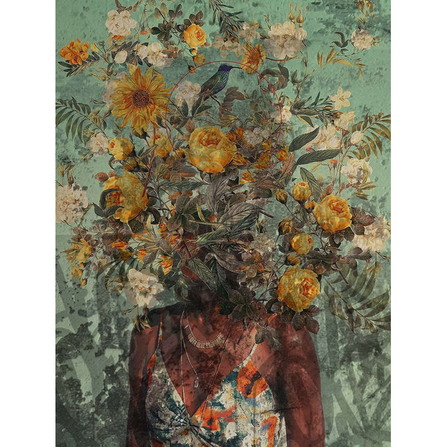 Floral Fusion: Flower Head Graffiti Art Wall Poster