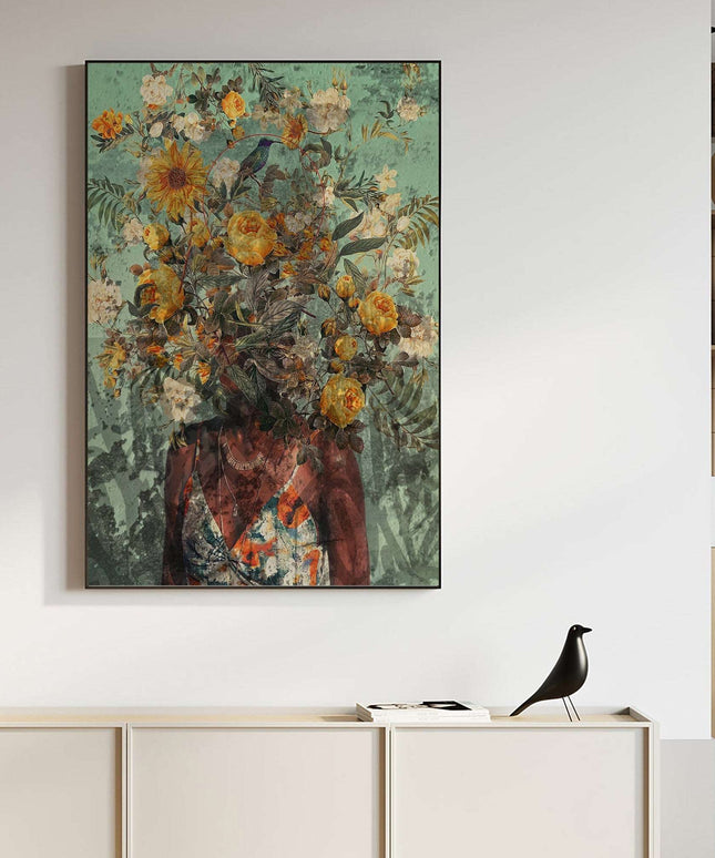 Floral Fusion: Flower Head Graffiti Art Wall Poster