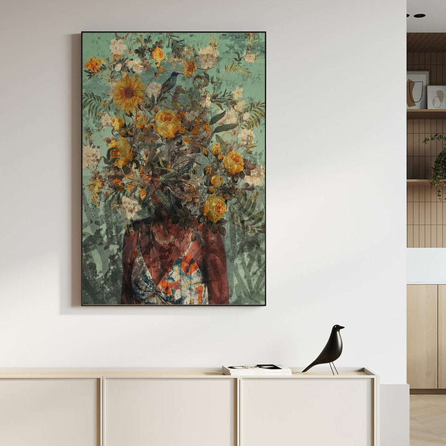 Floral Fusion: Flower Head Graffiti Art Wall Poster