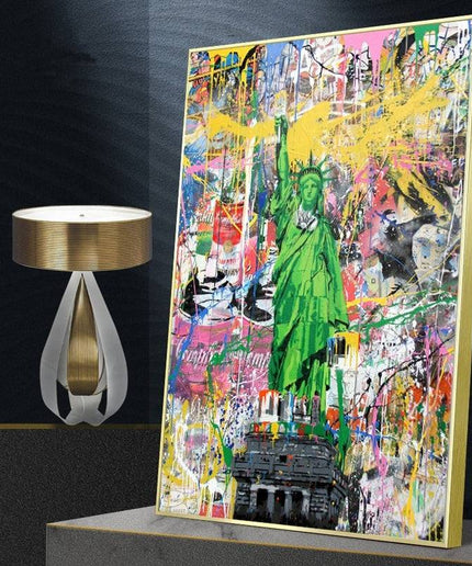 Freedom in the Streets - Statue of Liberty Graffiti Canvas Wall Art Wall Poster