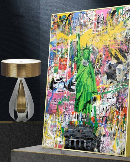 Freedom in the Streets - Statue of Liberty Graffiti Canvas Wall Art Wall Poster