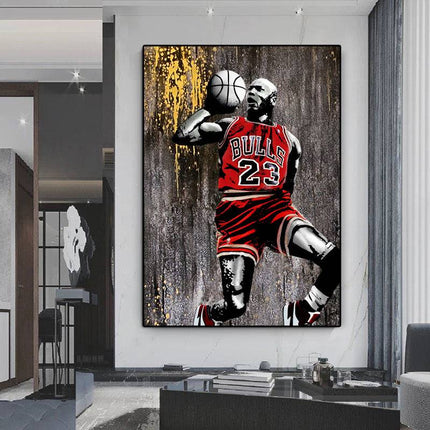 GOAT Michael Jordan Dunk Wall Art: Tribute to the Basketball Legend