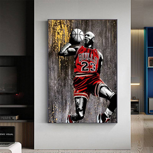 GOAT Michael Jordan Dunk Wall Art: Tribute to the Basketball Legend