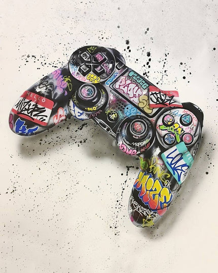 Game On - Colorful Graffiti Playstation Joystick Canvas Poster Wall Poster