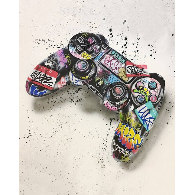 Game On - Colorful Graffiti Playstation Joystick Canvas Poster Wall Poster