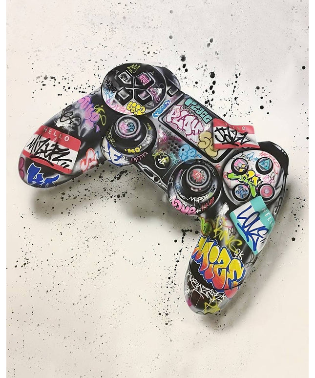 Game On - Colorful Graffiti Playstation Joystick Canvas Poster Wall Poster