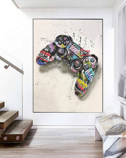 Game On - Colorful Graffiti Playstation Joystick Canvas Poster Wall Poster