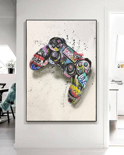 Game On - Colorful Graffiti Playstation Joystick Canvas Poster Wall Poster