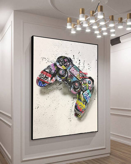 Game On - Colorful Graffiti Playstation Joystick Canvas Poster Wall Poster