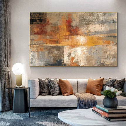 Gilded Glow: Golden Abstract Art Wall Poster 