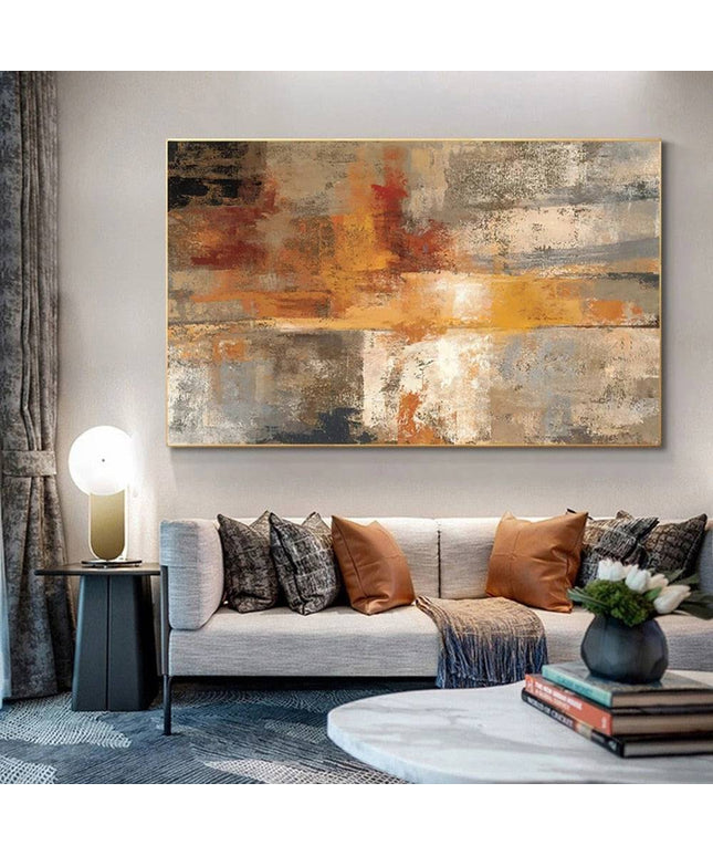 Gilded Glow: Golden Abstract Art Wall Poster 