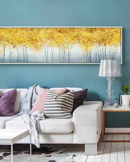 Golden Harmony: Majestic Forestscape Canvas Print Wall Poster