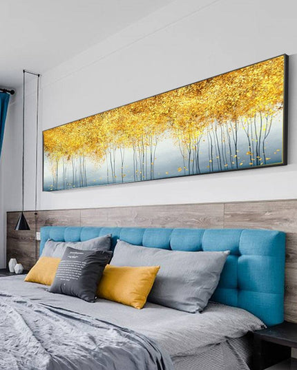 Golden Harmony: Majestic Forestscape Canvas Print Wall Poster