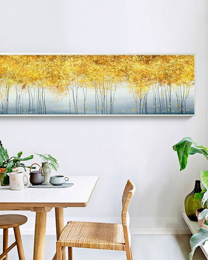 Golden Harmony: Majestic Forestscape Canvas Print Wall Poster