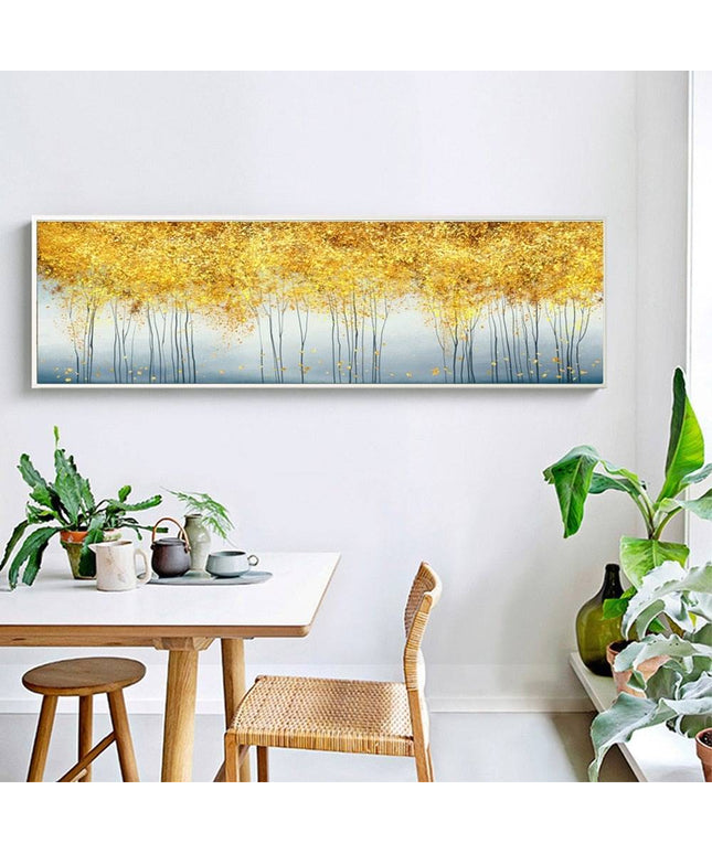 Golden Harmony: Majestic Forestscape Canvas Print Wall Poster