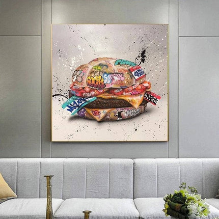 Gourmet Graffiti: Hamburger Delight Creative Art Print Wall Poster