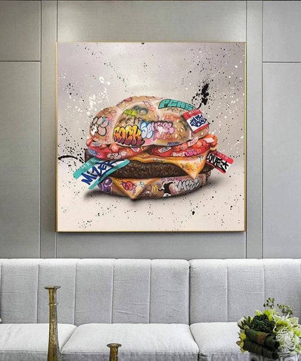 Gourmet Graffiti: Hamburger Delight Creative Art Print Wall Poster