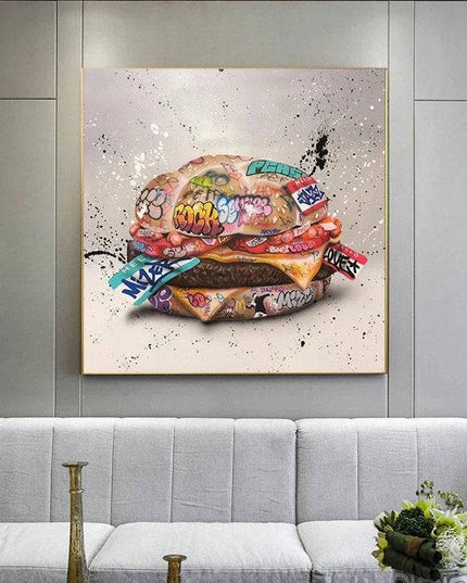 Gourmet Graffiti: Hamburger Delight Creative Art Print Wall Poster