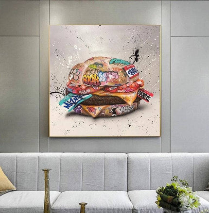 Gourmet Graffiti: Hamburger Delight Creative Art Print Wall Poster