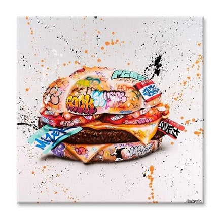 Gourmet Graffiti: Hamburger Delight Creative Art Print Wall Poster