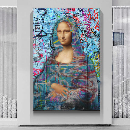 Graffiti Mona Lisa: Modern Twist - Gallerie Canvas