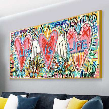 Life is Life: Graffiti Hearts - Gallerie Canvas