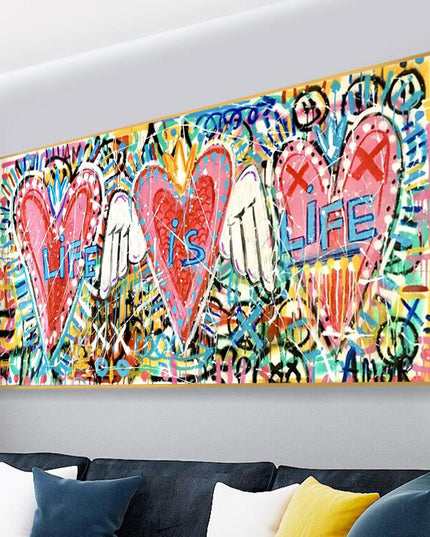 Life is Life: Graffiti Hearts - Gallerie Canvas