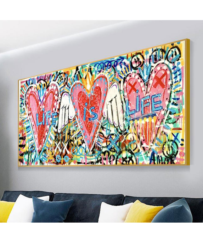 Life is Life: Graffiti Hearts - Gallerie Canvas