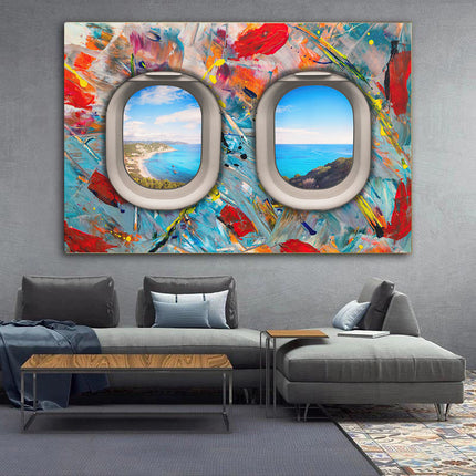 Traveler's Perspective: Colorful Abstract Seascape - Gallerie Canvas