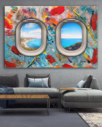 Traveler's Perspective: Colorful Abstract Seascape - Gallerie Canvas