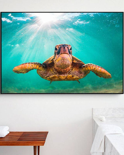 Graceful Journey: Sea Turtle Underwater - Gallerie Canvas