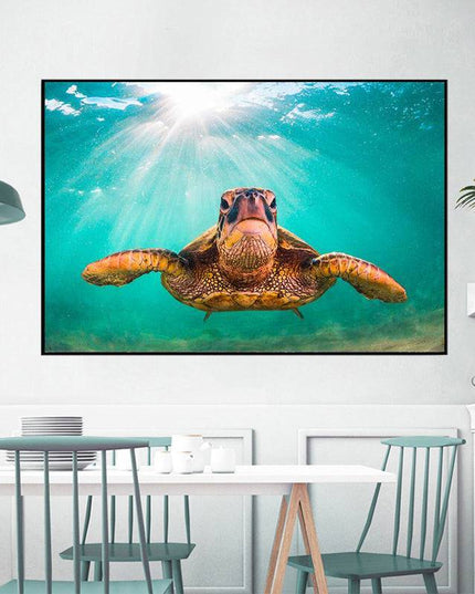 Graceful Journey: Sea Turtle Underwater - Gallerie Canvas