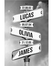 Three Names & Three Dates / 12 x 16 inch / 30 x 40 cm