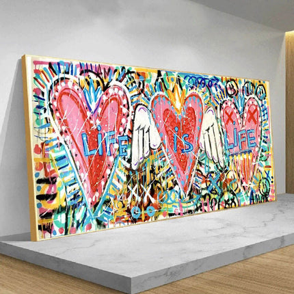 Life is Life: Graffiti Hearts - Gallerie Canvas