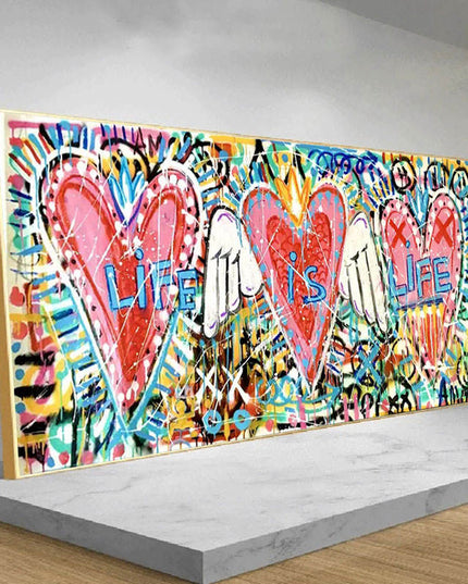 Life is Life: Graffiti Hearts - Gallerie Canvas