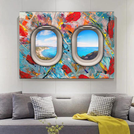 Traveler's Perspective: Colorful Abstract Seascape - Gallerie Canvas