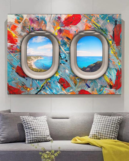 Traveler's Perspective: Colorful Abstract Seascape - Gallerie Canvas