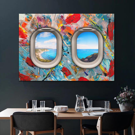 Traveler's Perspective: Colorful Abstract Seascape - Gallerie Canvas