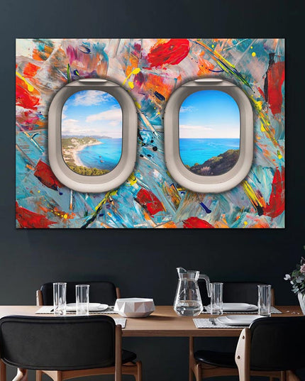 Traveler's Perspective: Colorful Abstract Seascape - Gallerie Canvas